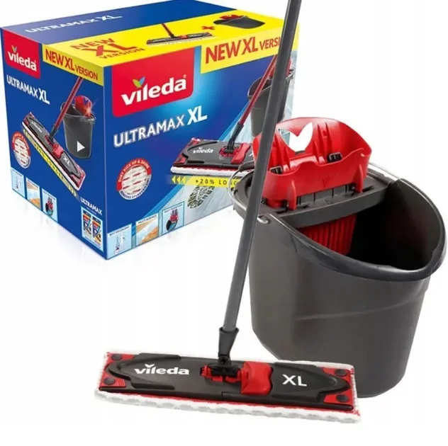 Набір для прибирання Vileda Ultramax XL швабра та відро з віджимом