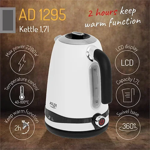Електрочайник Adler AD 1295 W з регулятором температури