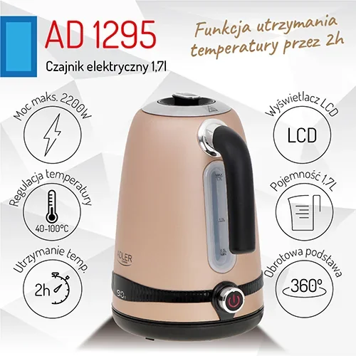 Електрочайник Adler AD 1295 з регулятором температури