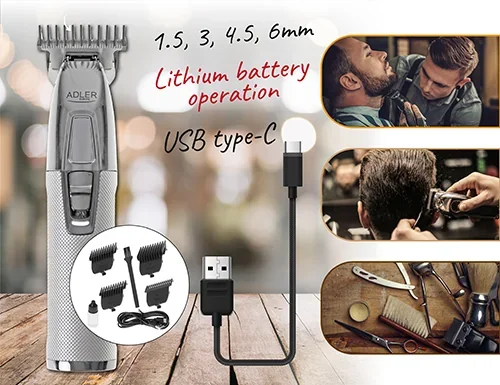 Тример Adler AD 2836s USB для стрижки та догляду