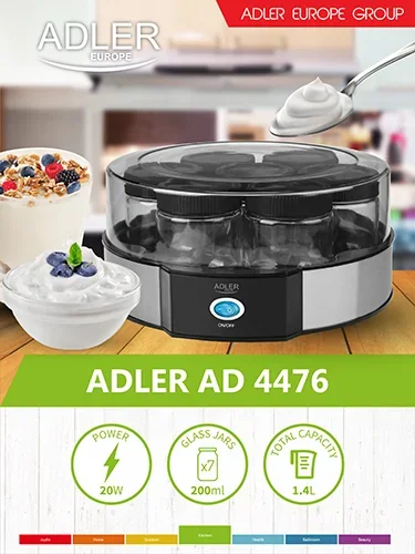 Йогуртниця Adler AD 4476 для домашнього йогурту