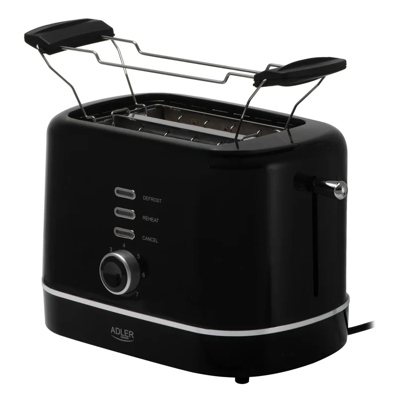 Тостер Adler AD 3224 Black із двома відділеннями