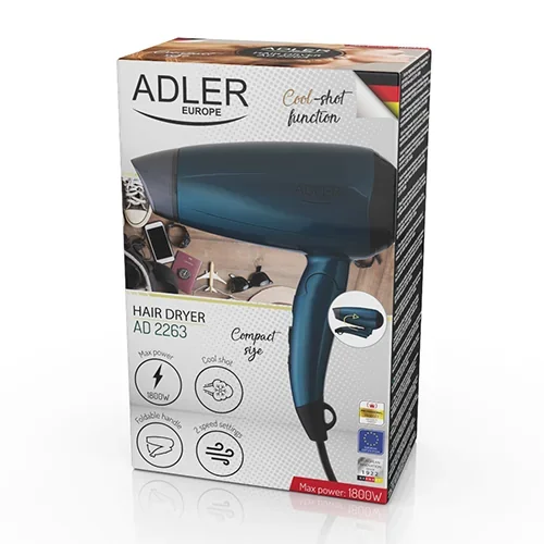 Фен Adler AD 2263 1800 Вт для швидкого сушіння