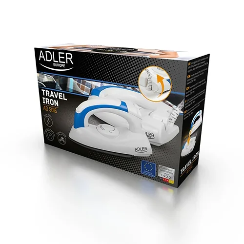 Дорожня праска Adler AD 5015 з антипригарною підошвою 800 Вт