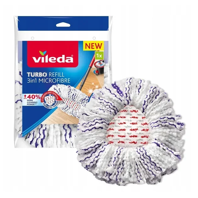 Змінна насадка Vileda 167749 TURBO 3w1 Microfibre для швабри мікрофібра