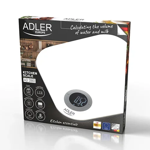Кухонні ваги Adler AD 3180 LCD дисплей 10 кг максимальна вага