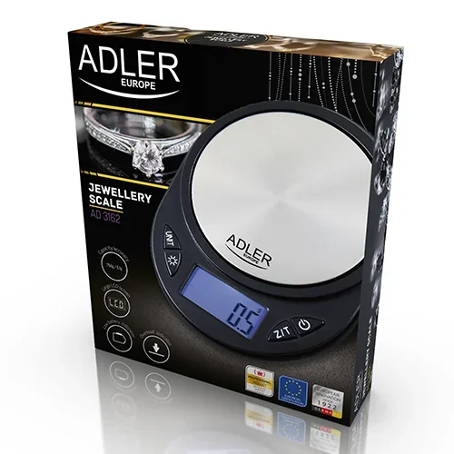 Вага ювелірна Adler AD 3162 цифрова точність 0,1 г портативна