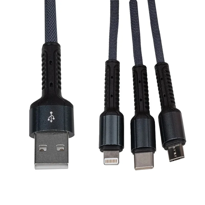 Кабель LogicPower LP 3 в 1 USB 3.0 Type-C/Lightning/Micro-USB 1 м