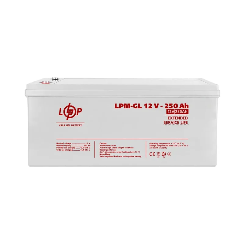 Акумулятор гелевий LogicPower LPM-GL 12V 250 Ah для СЕС