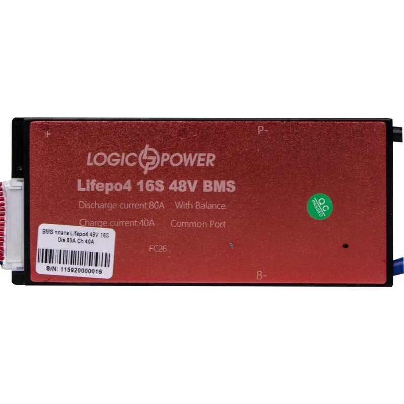 BMS плата LogicPower LiFePO4 48V 16S 80A/40A