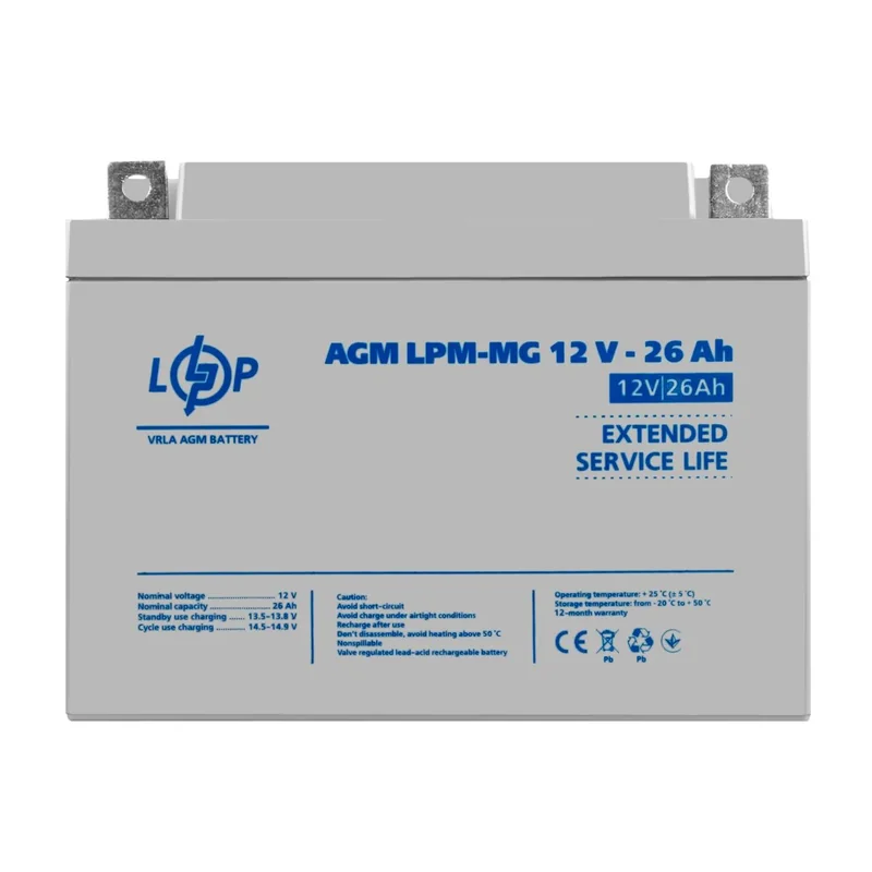 Акумулятор мультигелевий LogicPower LPM-MG 12V 26 Ah