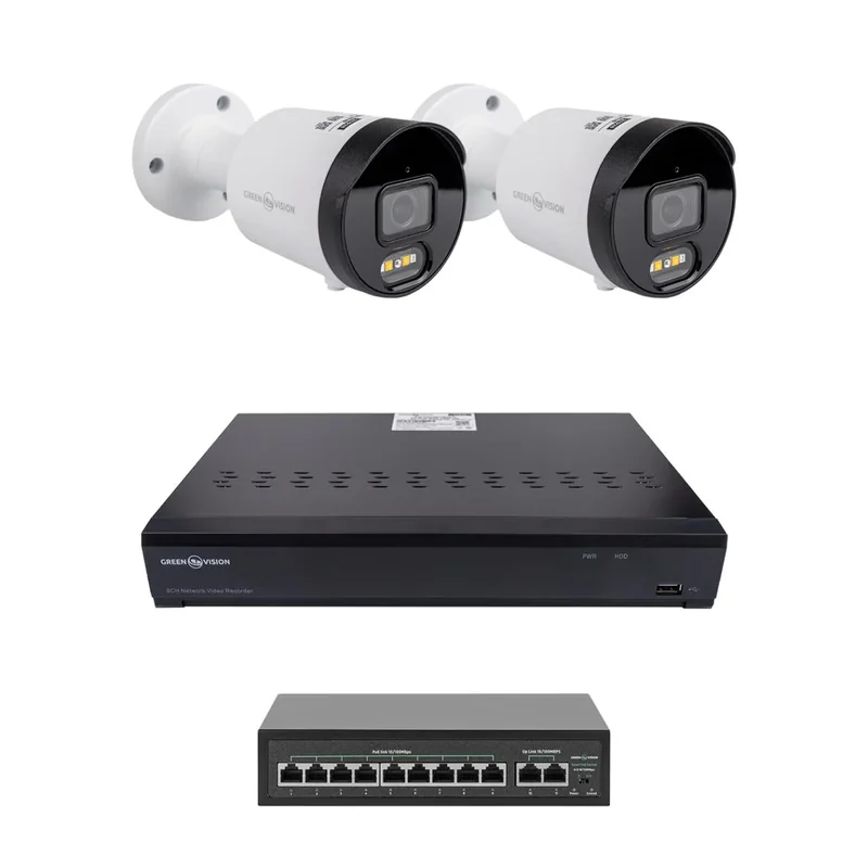 Комплект відеоспостереження GreenVision GV-IP-K-W102/2 4MP