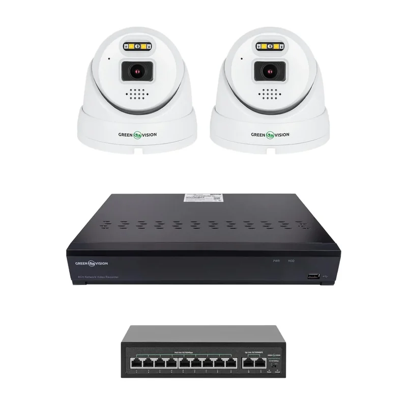 Комплект відеоспостереження GreenVision GV-IP-K-W101/2 5MP