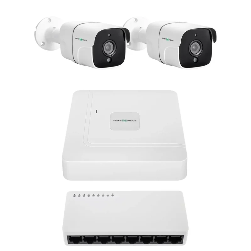 Комплект відеоспостереження GreenVision GV-IP-K-W97/2 4MP на 2 камери