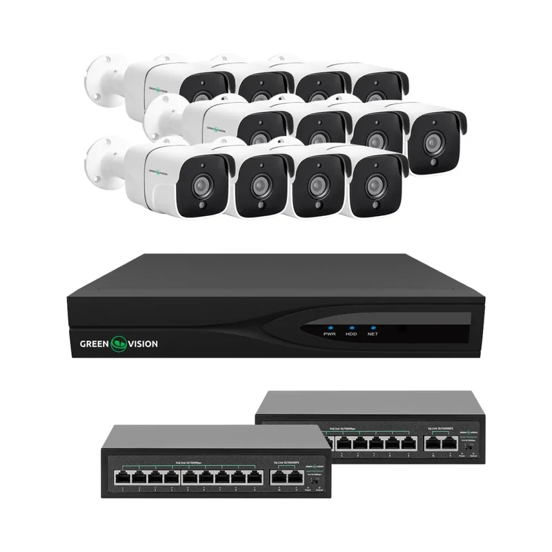 Комплект відеоспостереження GreenVision GV-IP-K-W89/12 5МП
