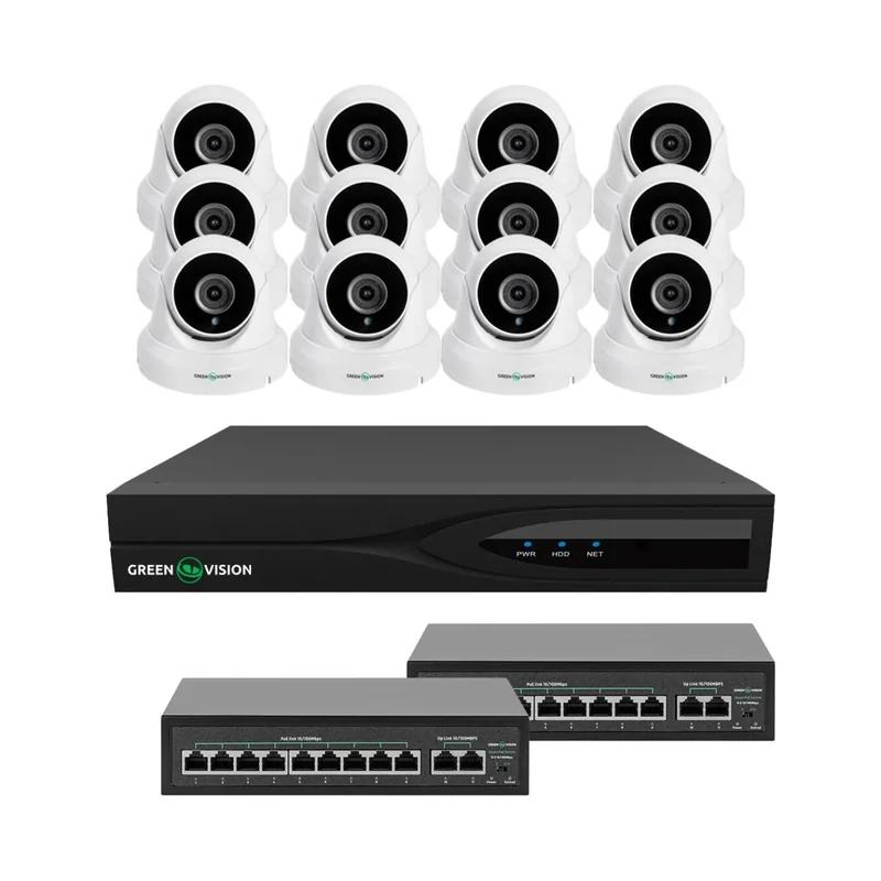 Комплект відеоспостереження GreenVision GV-IP-K-W84/12 5MP