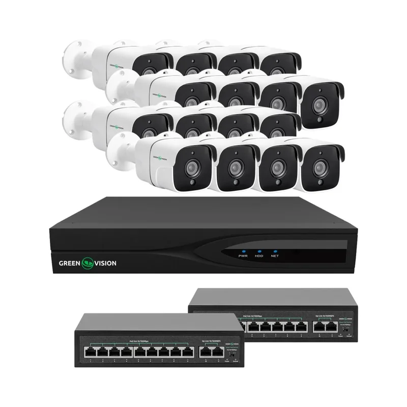 Комплект відеоспостереження GreenVision GV-IP-K-W88/16 5MP