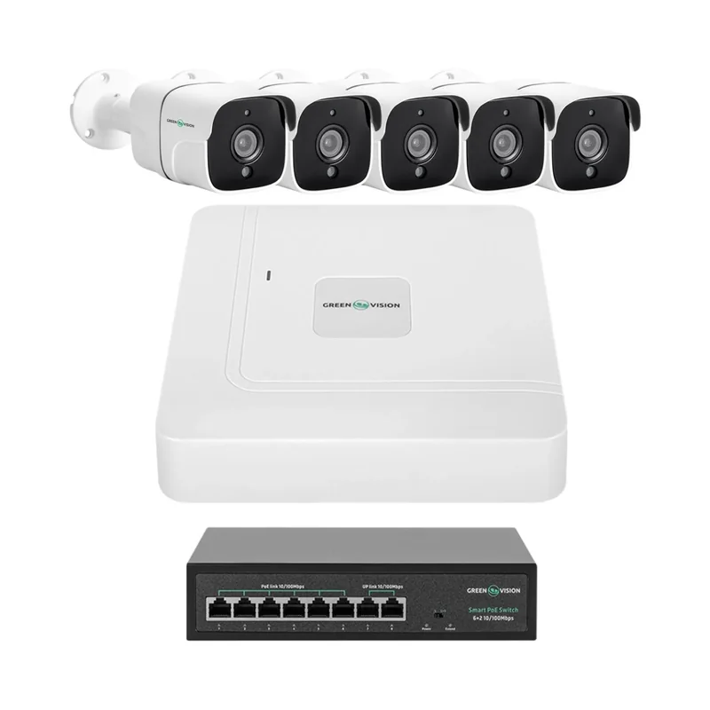 Комплект відеоспостереження GreenVision GV-IP-K-W87/05 5 МП