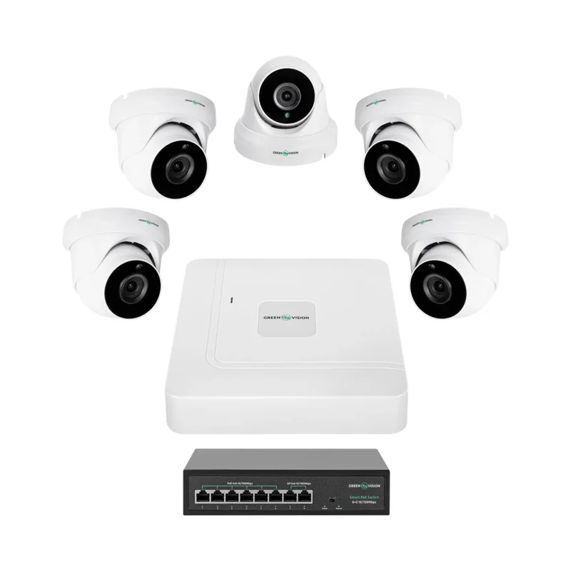 Комплект відеоспостереження GreenVision GV-IP-K-W82/05 5MP на 5 камер