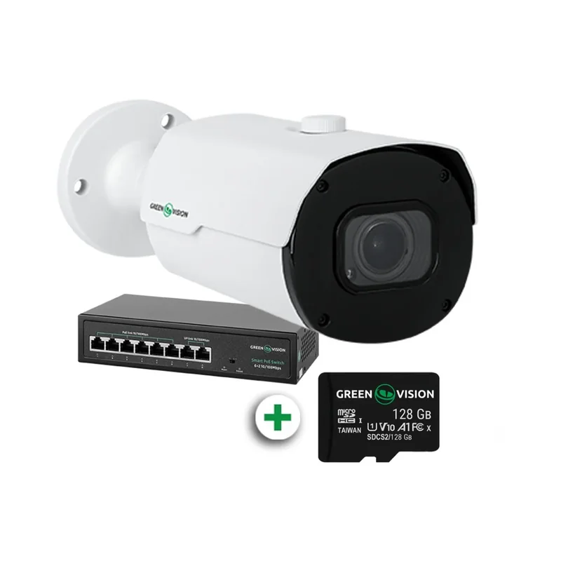 Комплект відеоспостереження GreenVision GV-802 для розпізнавання номерів