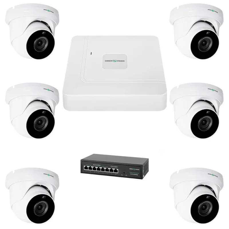 Комплект відеоспостереження GreenVision GV-IP-K-W76/06 5MP