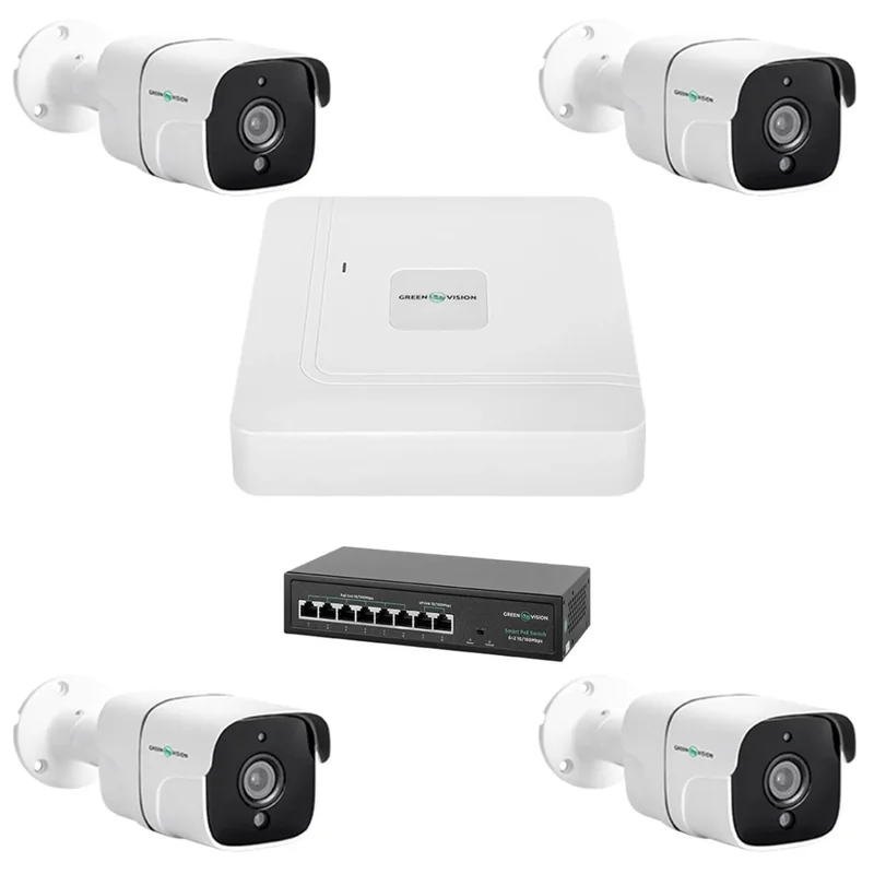Комплект відеоспостереження GreenVision GV-IP-K-W75/04 5MP