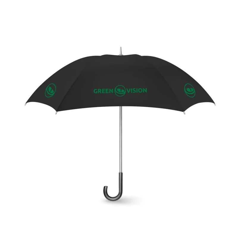 Парасолька GreenVision чорна напівавтоматична 8 спиць