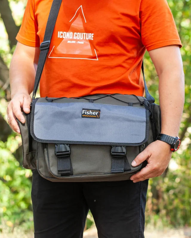 Сумка спінінгіста Fisher універсальна D600 38×25×12 см